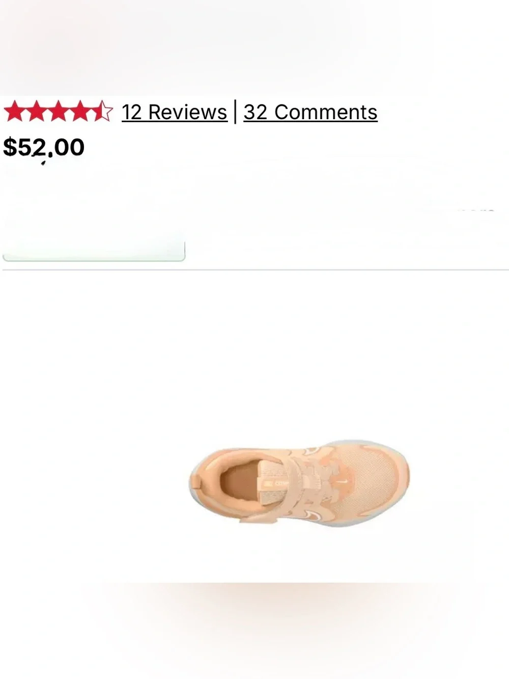 NEW IN Box Nike Kids' Peach/White Lightweight Sneaker